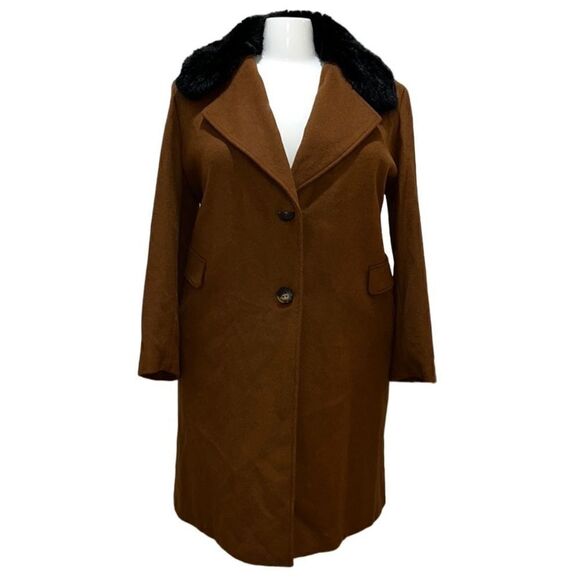 Calvin Klein Single-Breasted Wool Blend Faux-Fur Coat Size 3X NWT - Picture 2 of 16